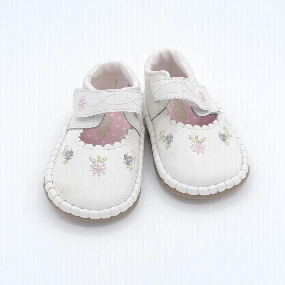 Teeny Toes Toddler Girls Size‎ 3 White Floral Mary Jane Shoes Casual Dressy